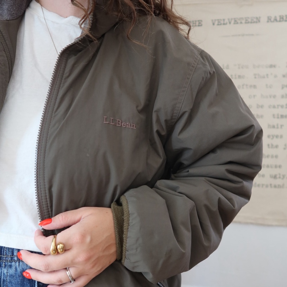 LL Bean Men's Warm-Up Jacket, Fleece Lined | size medium - Picture 3 of 7